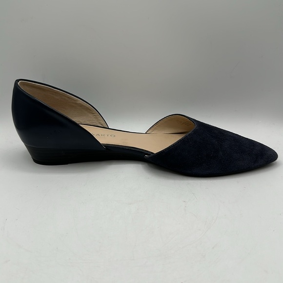 Franco Sarto Hull navy blue open side wedge heel shoes, size 7.5 - Picture 2 of 10